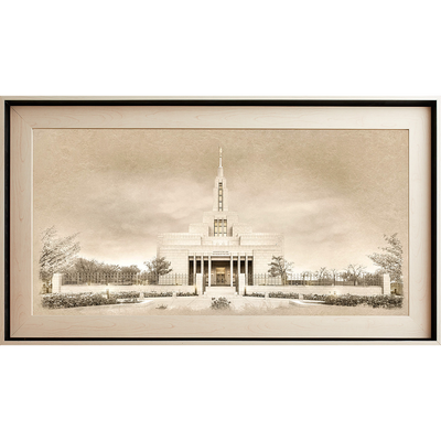 Draper Temple Framed Art, Light Wood (22x39 Canvas)