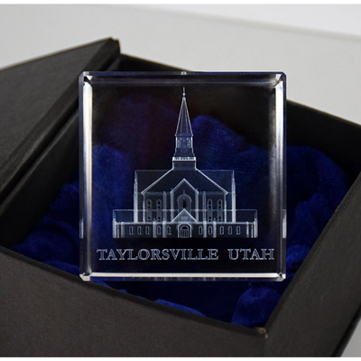 Taylorsville Utah Temple Crystal Cube