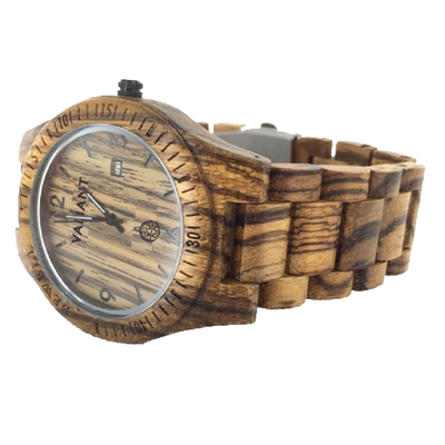 Men's Valiant Zebra Wood Watch