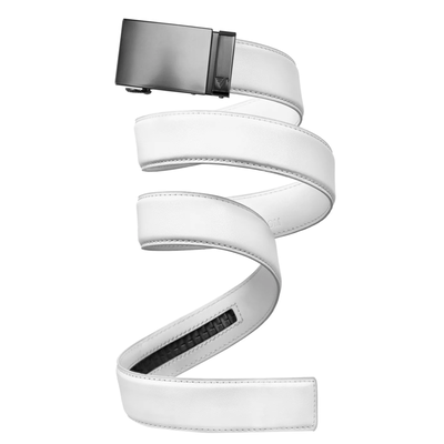 Gunmetal on White 40mm Belt